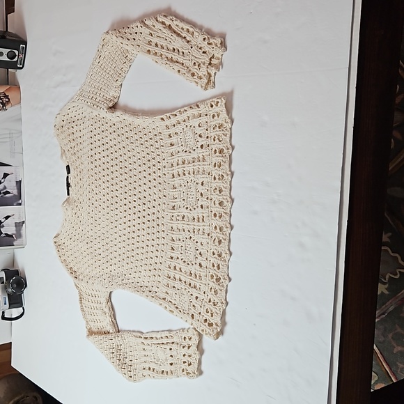 JEANNE PIERRE Sweaters - Jeanne Pierre 100% cotton crochet sweater top